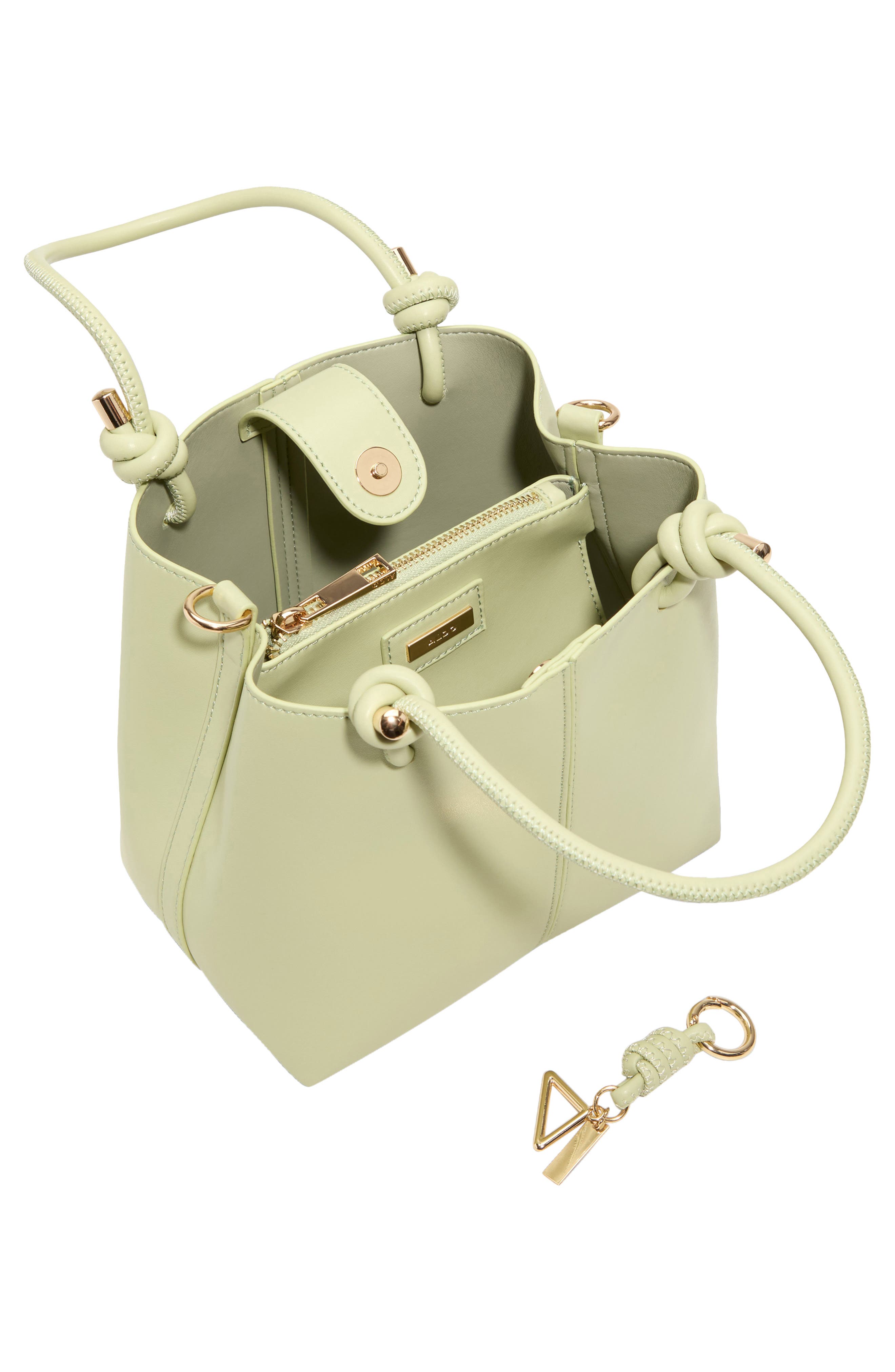Evie Lilyy X Faux Leather Satchel, Alternate, color, LIGHT GREEN