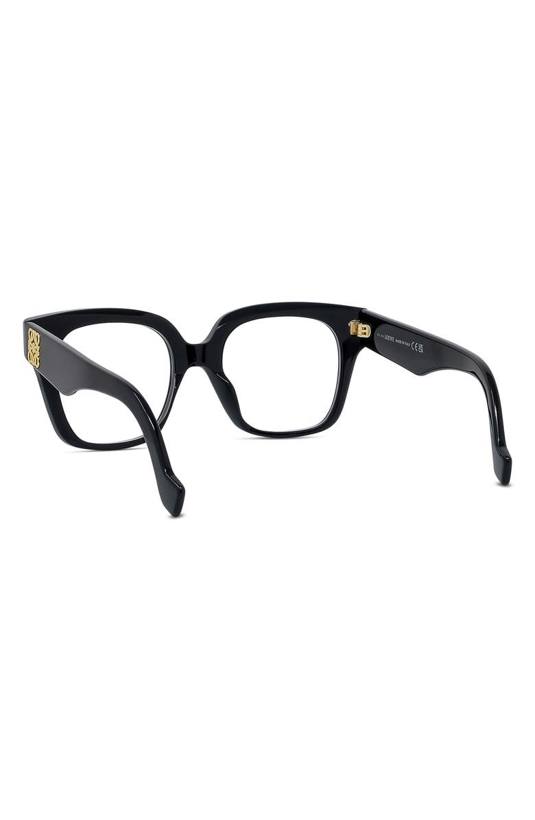 Loewe Anagram 51mm Square Optical Glasses, Alternate, color, Shiny Black