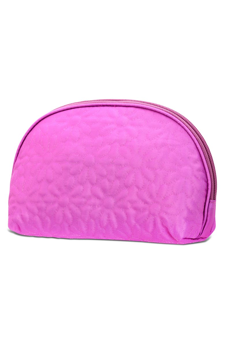 Iscream Kids' Quilted Floral Nylon Cosmetics Bag, Alternate, color, Purple