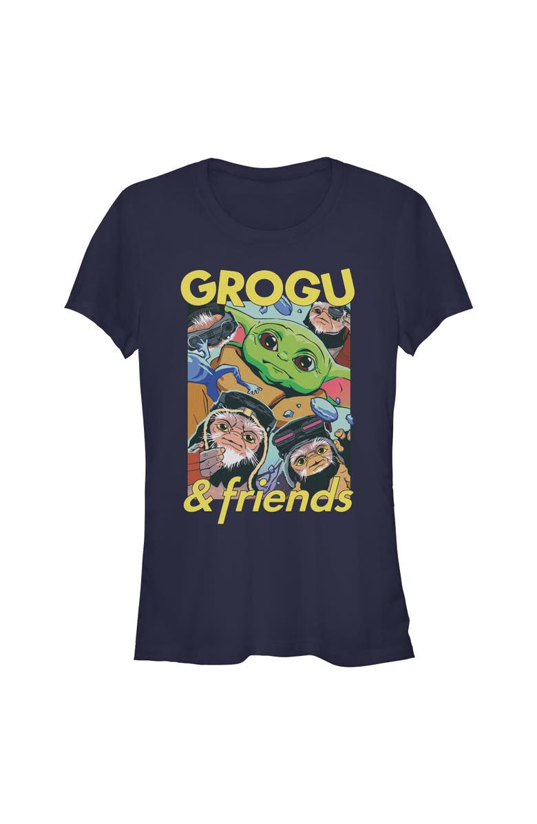 Star Wars: The Mandalorian and Grogu Junior's Star Wars The Mandalorian and Grogu The Child And Friends Collage  Graphic T-Shirt, Main, color, Navy Blue