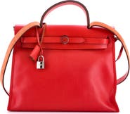 Pre-Owned Hermes Herbag Zip Berline Vache Canvas and Leather 31