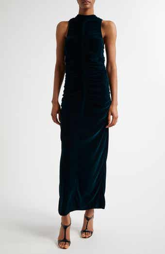 Reiss Niva Ruched Sleeveless Velvet Dress