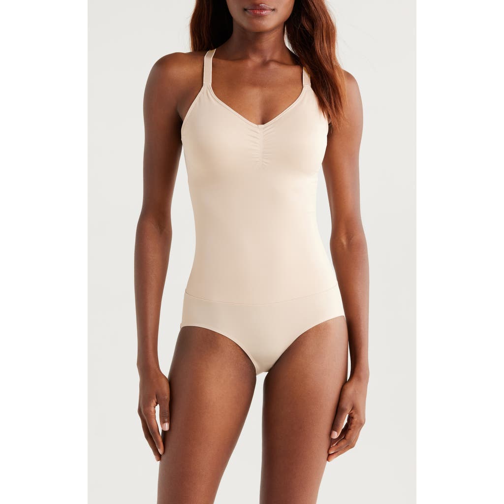 Miraclesuit® Comfy Curves Bodybriefer Shaper Bodysuit in Warm Beige at Nordstrom, Size Medium