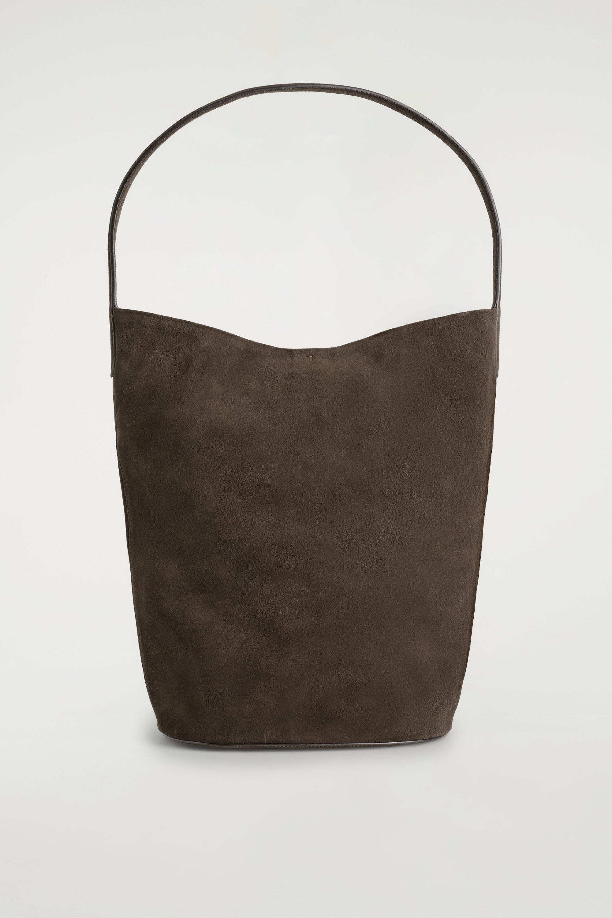 COS Paradigm Tote Bag - Suede, Main, color, Dark Brown