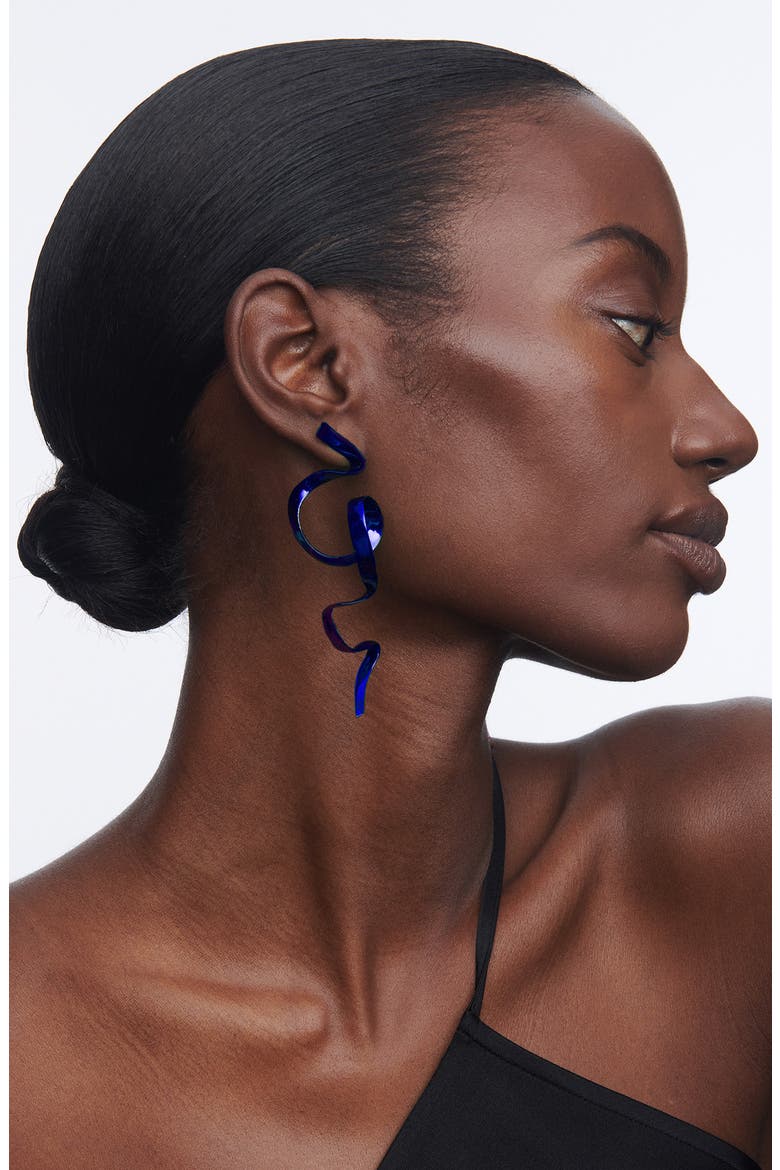 Allegro Ribbon Drop Earrings, Alternate, color, COBALT