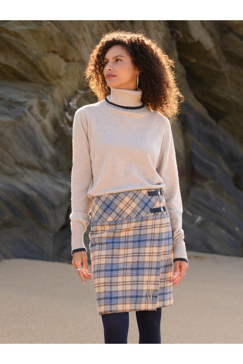 Geelong Wool Slouch Turtleneck Sweater, Alternate, color, OATMEAL / SLATE