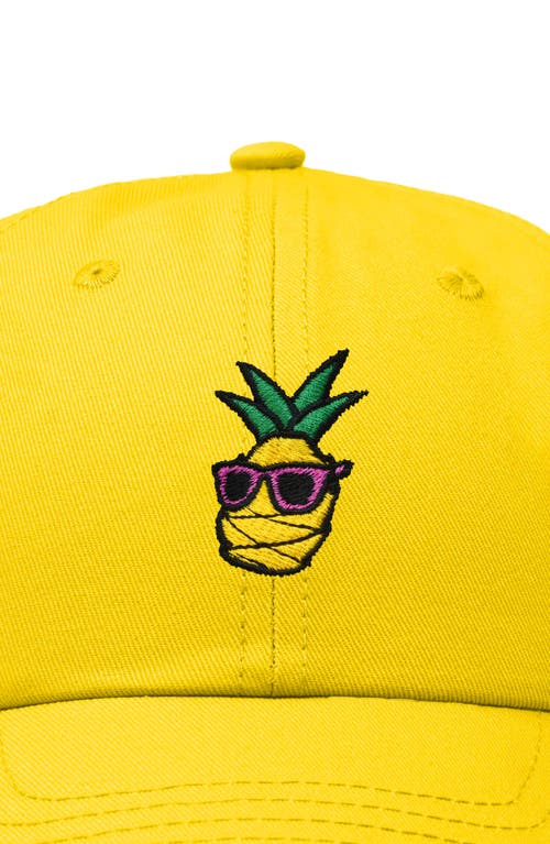 Dalix Pineapple Embroidered Dad Hat In Gold