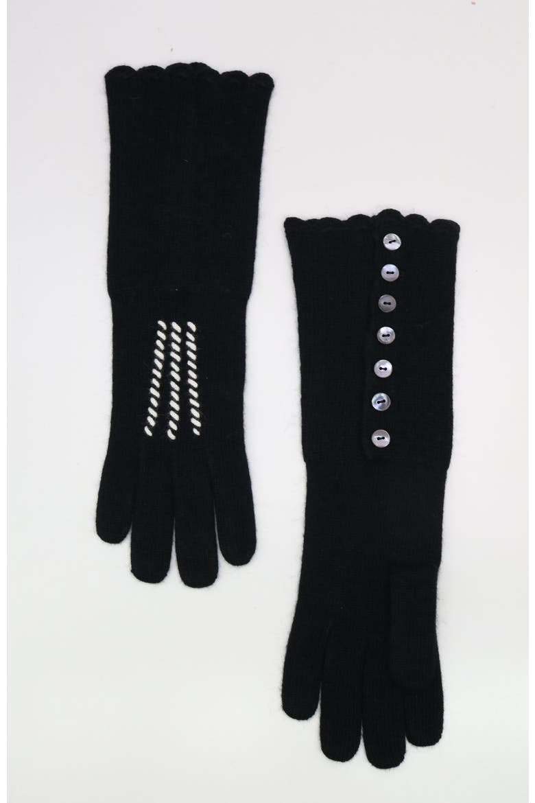 GLOVES WITH BUTTONS, Main, color, BLACK/WHITE
