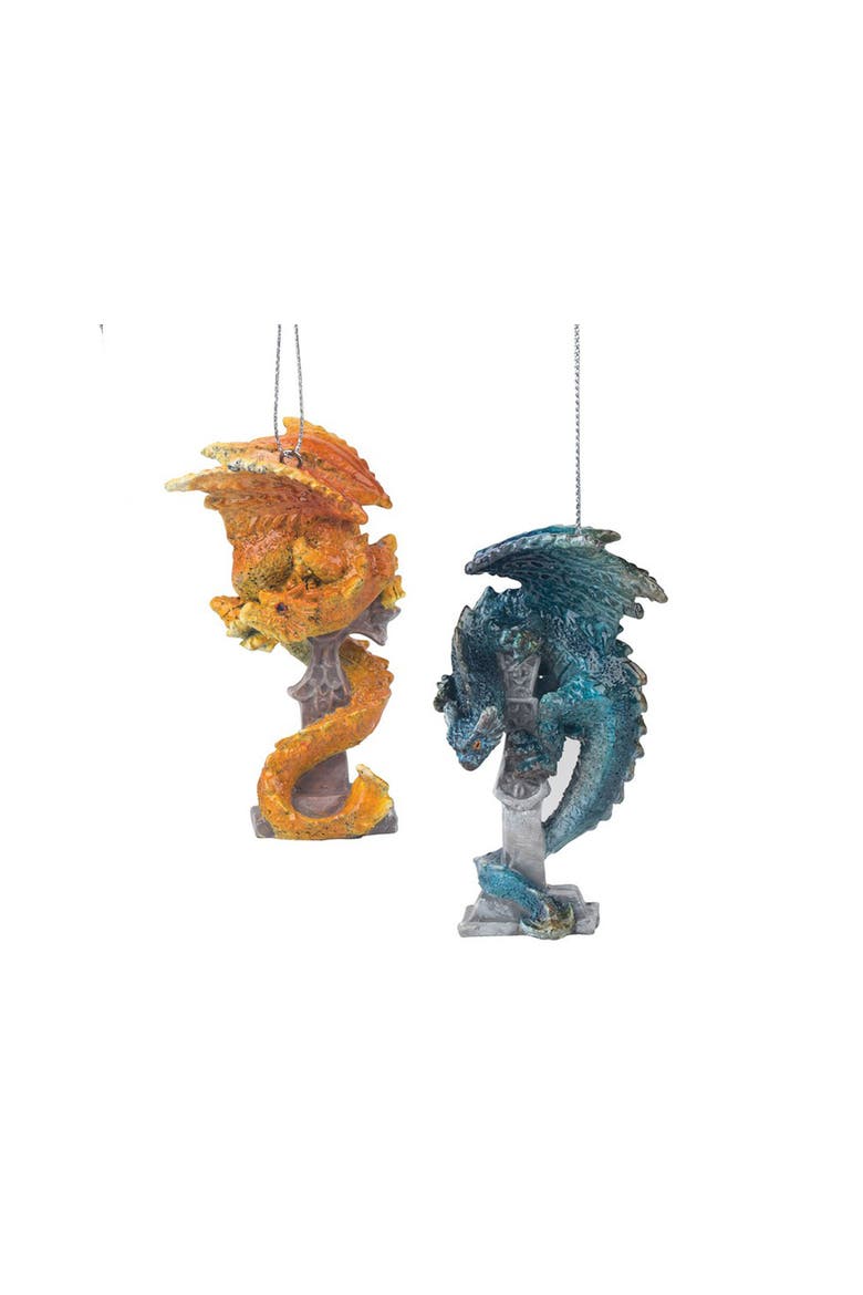 Dragon Christmas Halloween Ornament Set of 3, Alternate, color, Green
