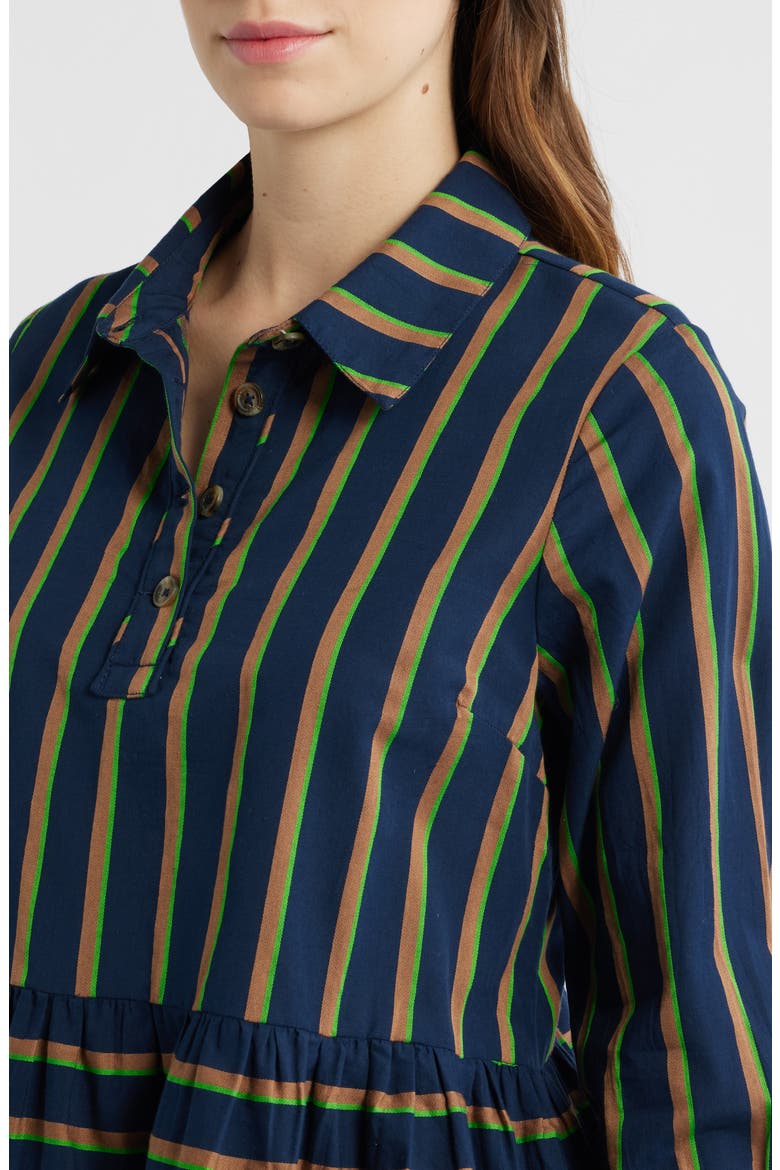Kinsley Stripe Long Sleeve Shirt, Alternate, color, NAVY