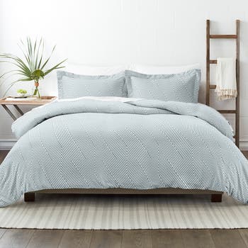 HOME SPUN Premium Ultra Soft Modern Diagonal 3-Piece Duvet Cover Set