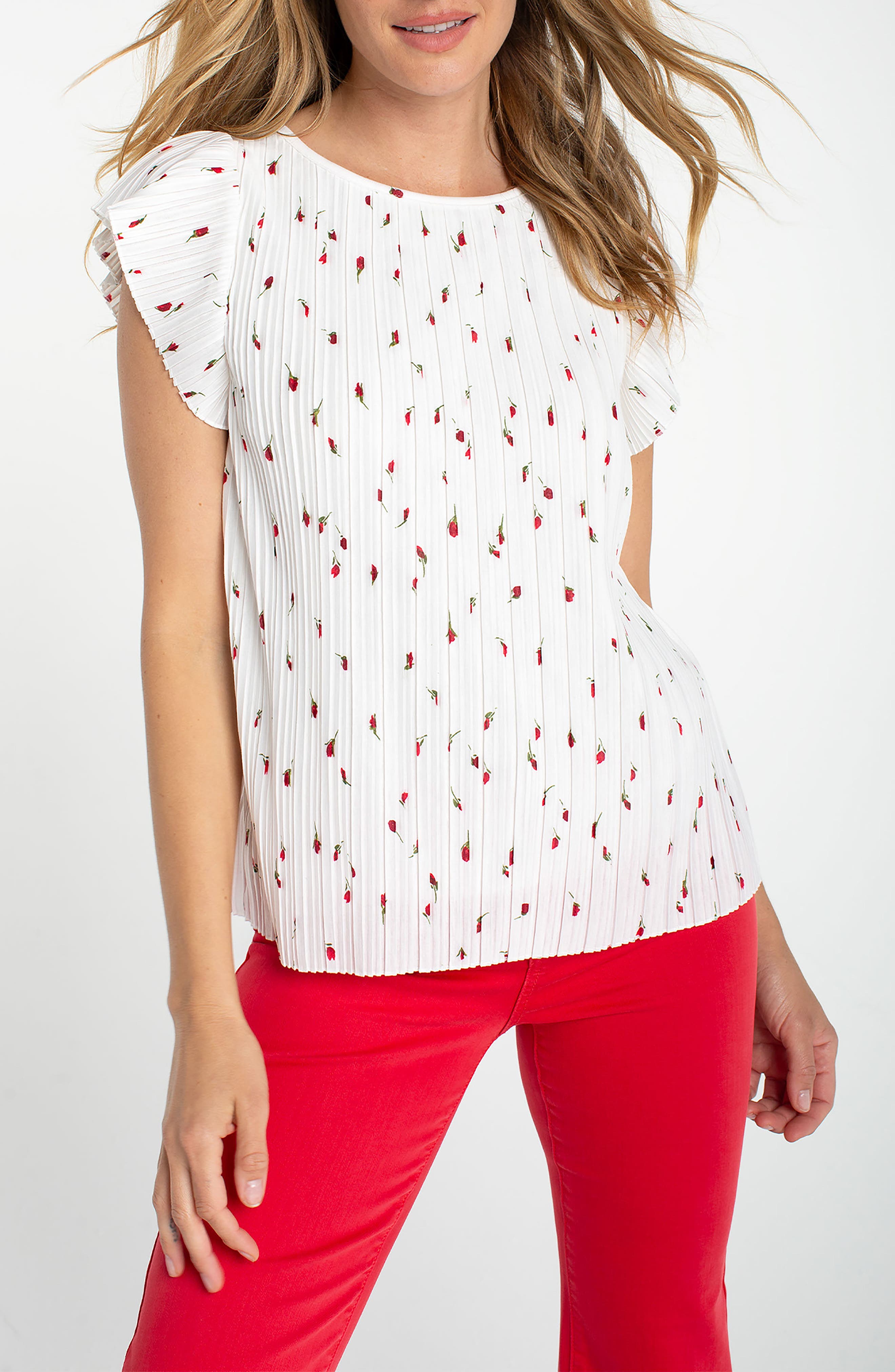 selected WHITE/ RED FLORAL