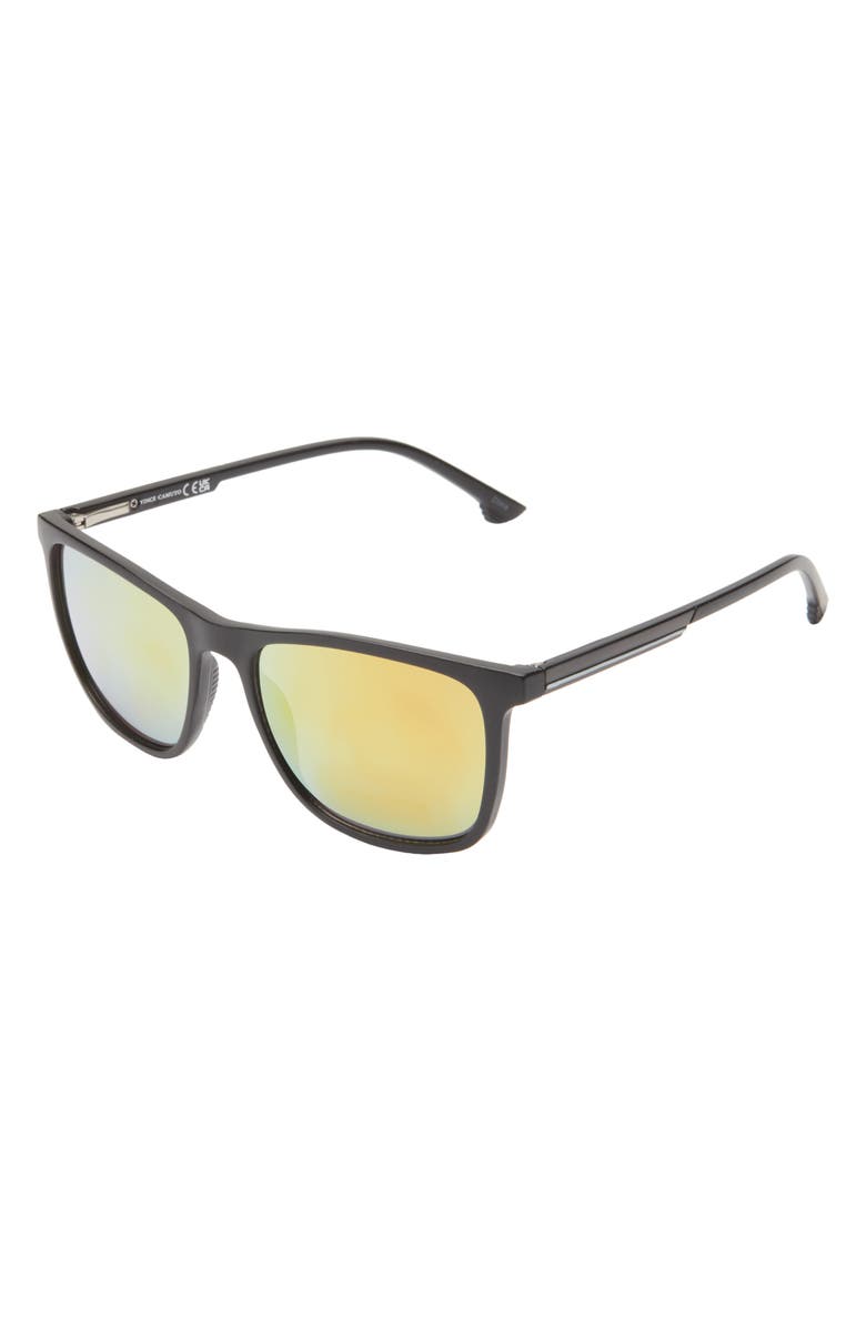 Vince Camuto Mirror Square Sunglasses, Alternate, color, Matte Black