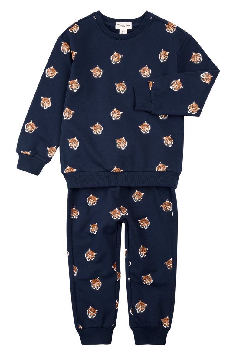 Go Tigers Sweatshirt & Sweatpants Set, Main, color, NAVY