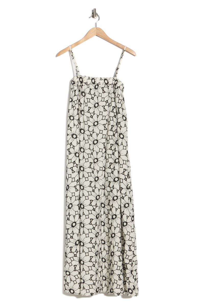 Topshop Floral Embroidered Swing Sundress, Main, color, White Multi