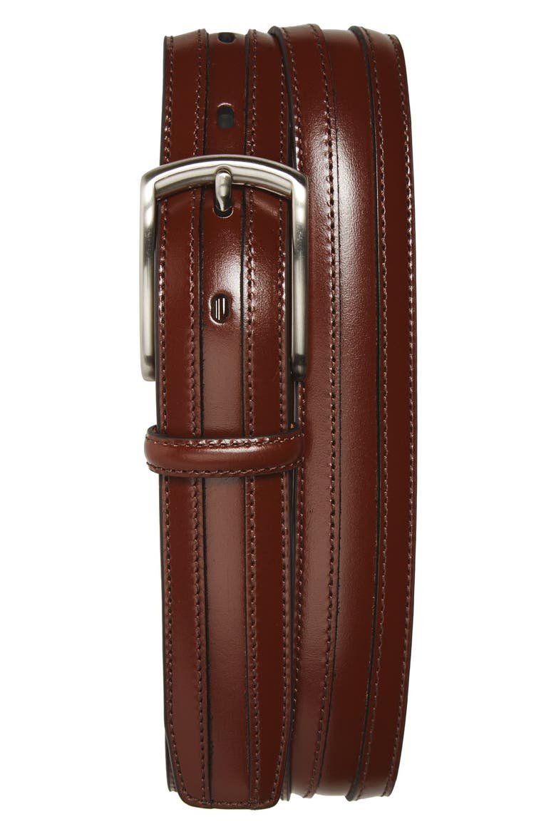Calfskin Belt, Main, color, CHESTNUT