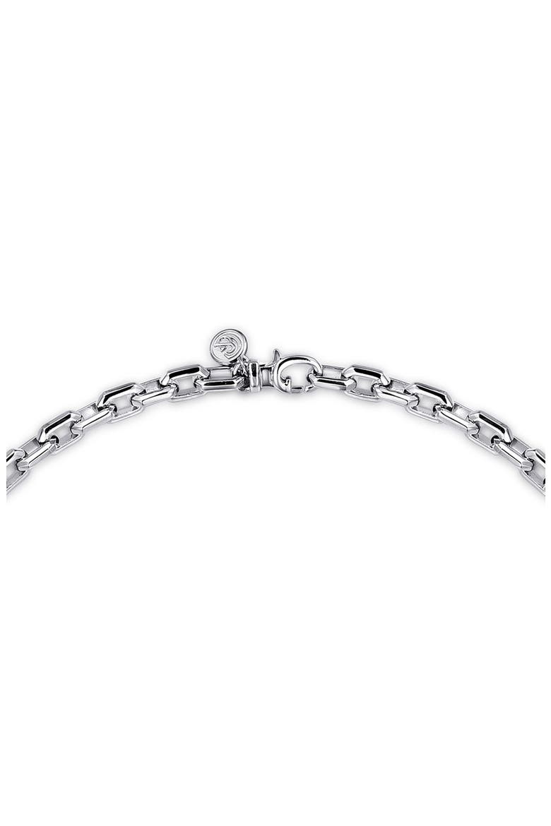 Men's Sterling Silver Faceted Link Chain Necklace, Alternate, color, STERLING SILVER