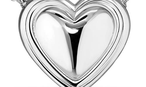 Devata Contoured Line Heart Pendant Necklace In Silver