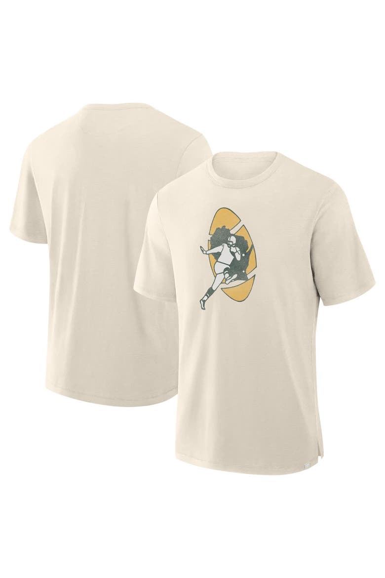 Men's Fanatics  Cream Green Bay Packers Slub T-Shirt, Alternate, color, Cream