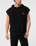 PLEIN SPORT Sponge Sleeveless Hoodied Vest Men