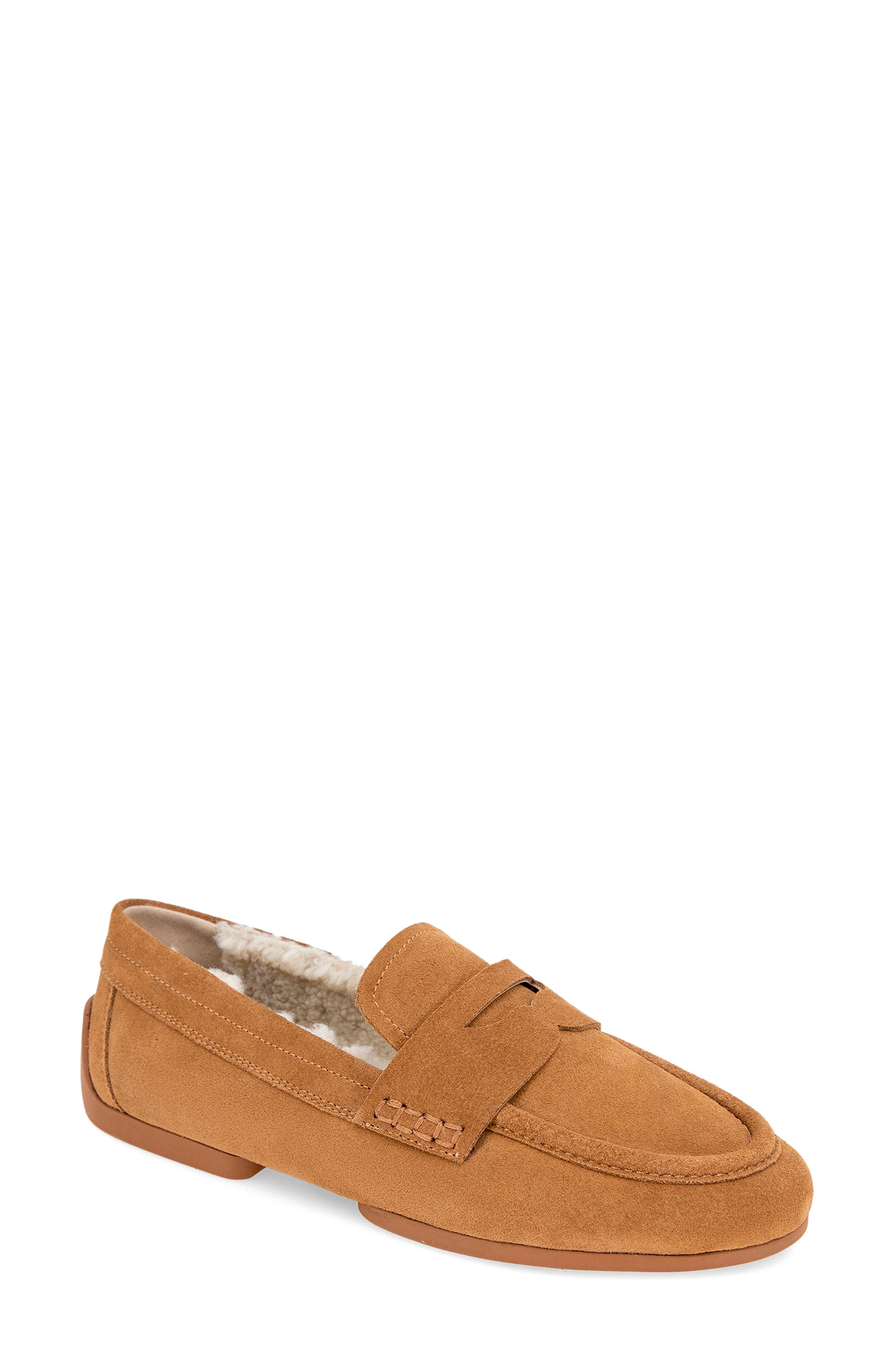 Splendid Max Faux Shearling Lined Loafer, Main, color, Caramel