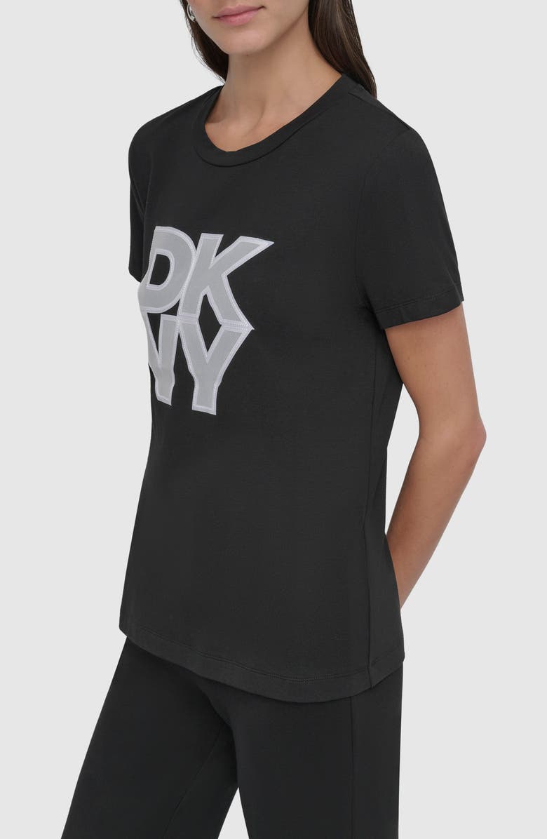 DKNY Logo Appliqué T-Shirt, Alternate, color, 