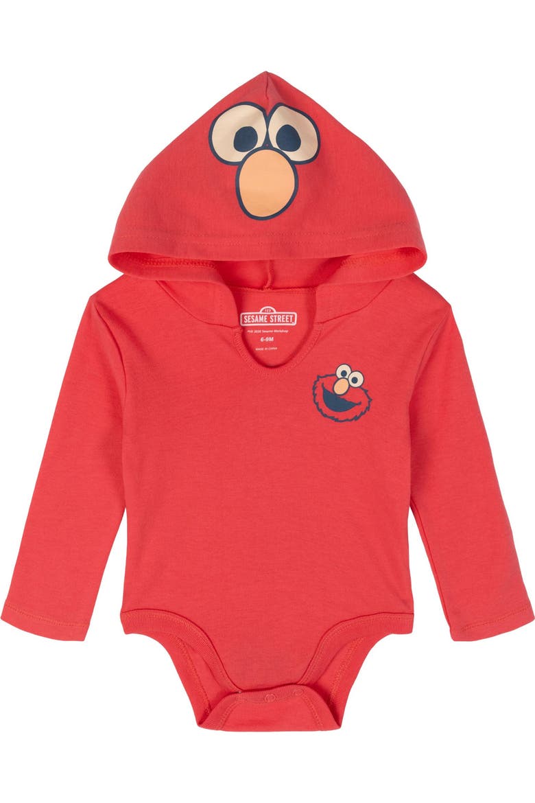 3-Pack Hooded Bodysuits, Alternate, color, Blue Cream Red