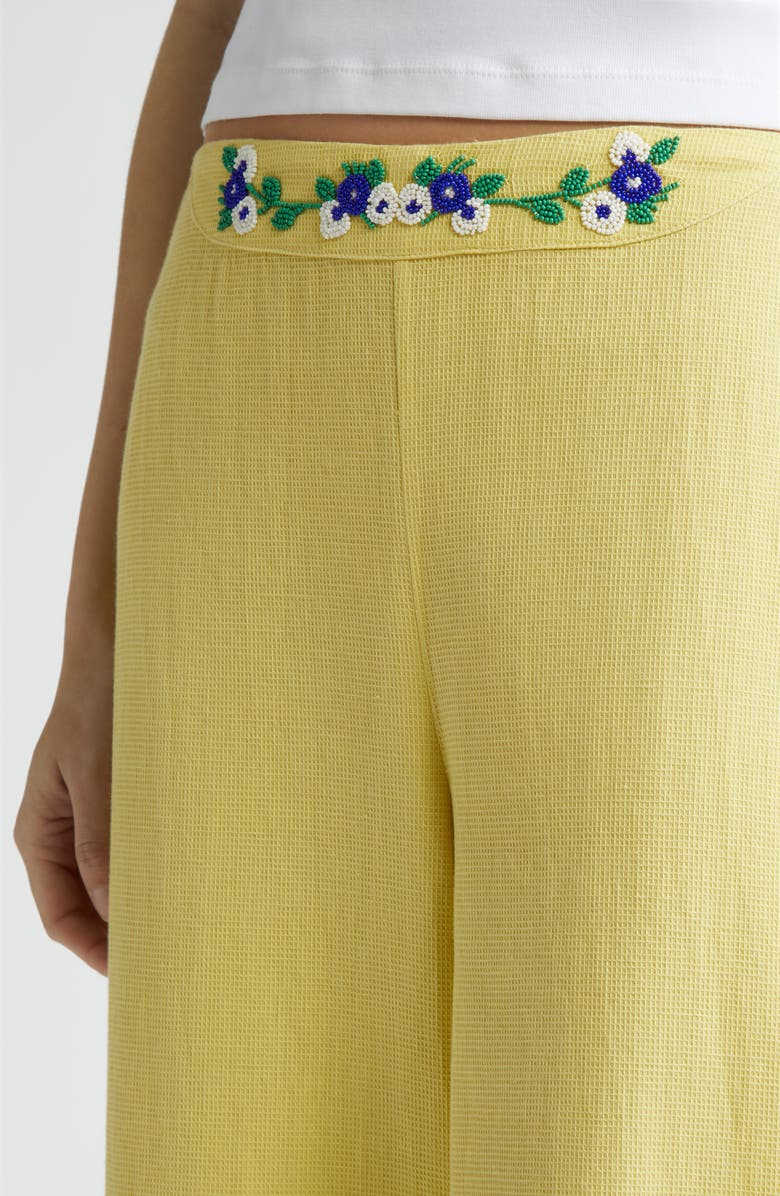 Bode Beaded Chicory Wide Leg Crop Pants, Alternate, color,