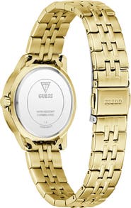 GUESS Round Crystal Accent Bracelet Watch, 32mm