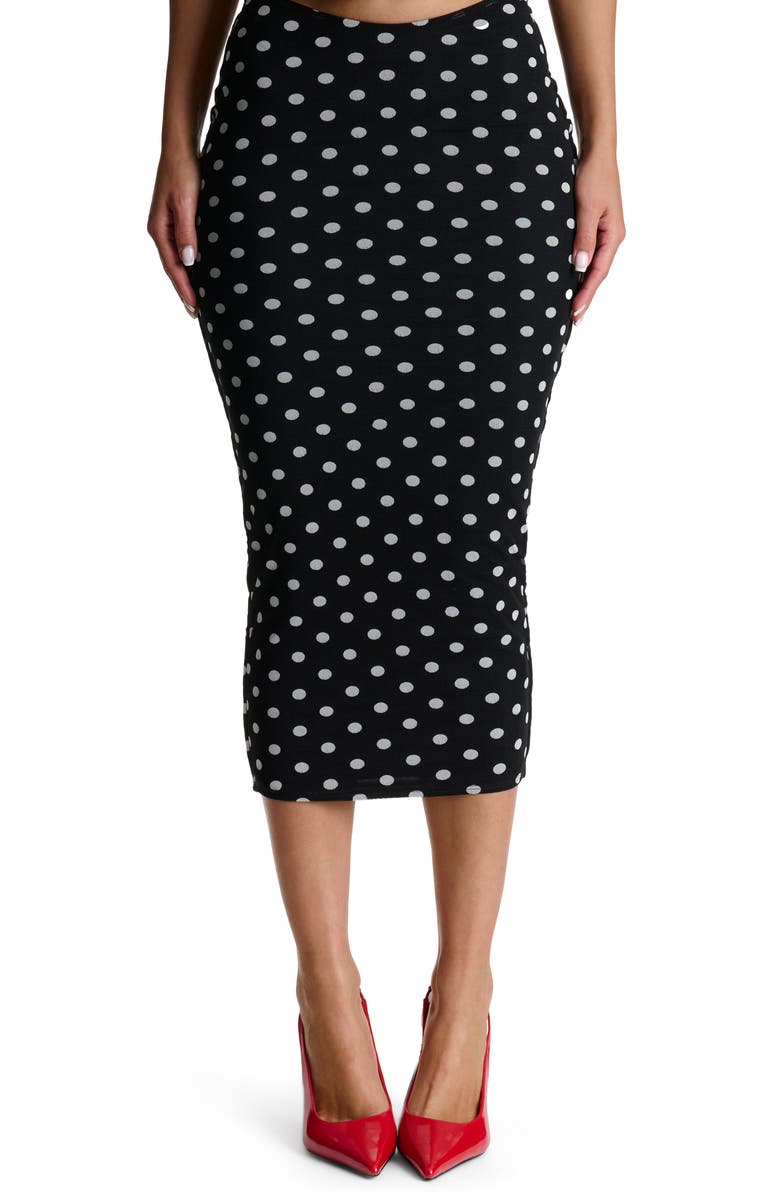 Naked Wardrobe Scoop Waist Midi Skirt, Main, color, 