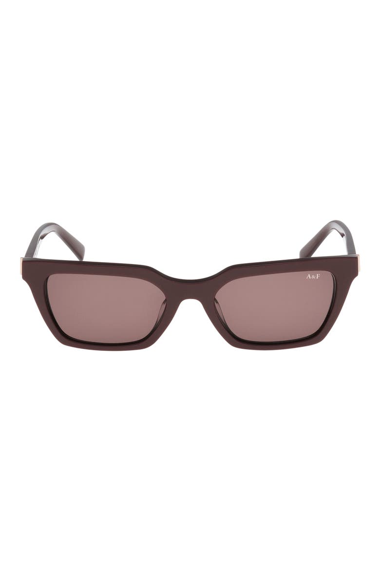 52mm Cat Eye Sunglasses, Main, color, SHINY BORDEAUX / BROWN