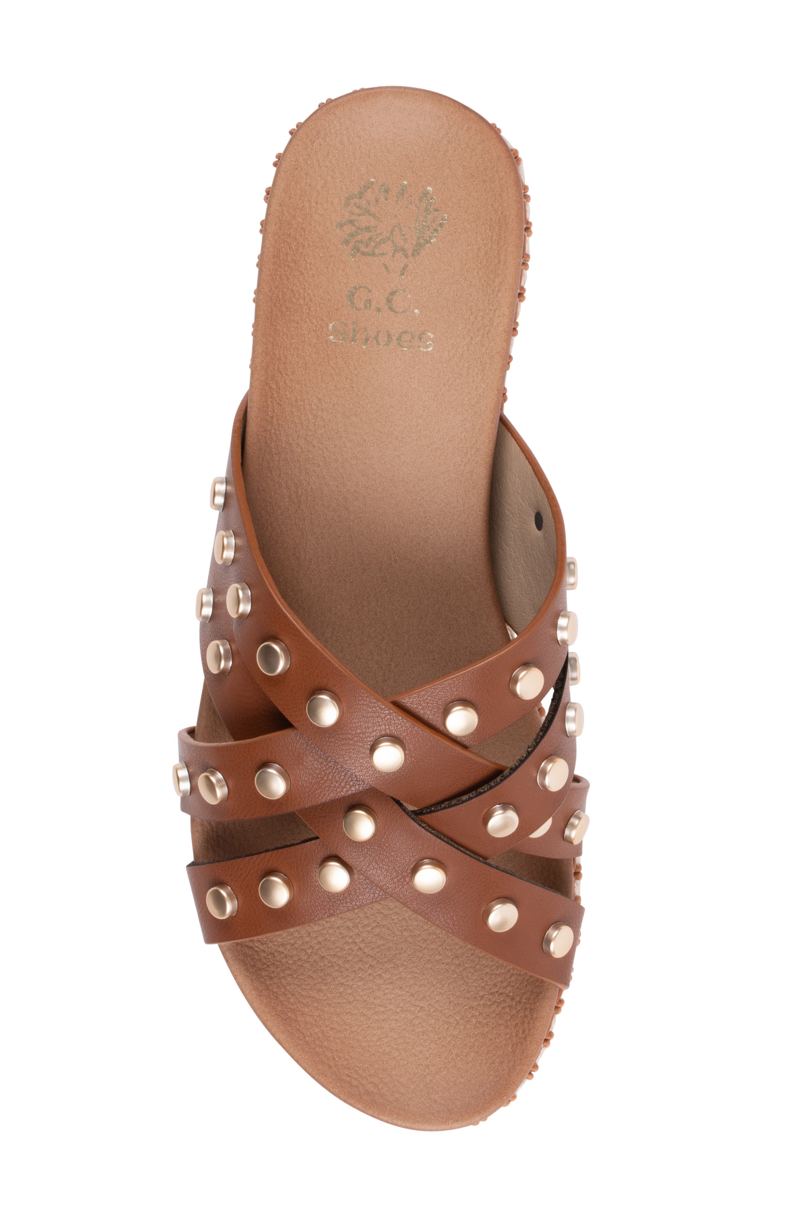 Loola Studded Espadrille Sandal, Alternate, color, COGNAC