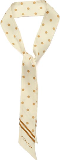 Polka Dot Silk Skinny Scarf