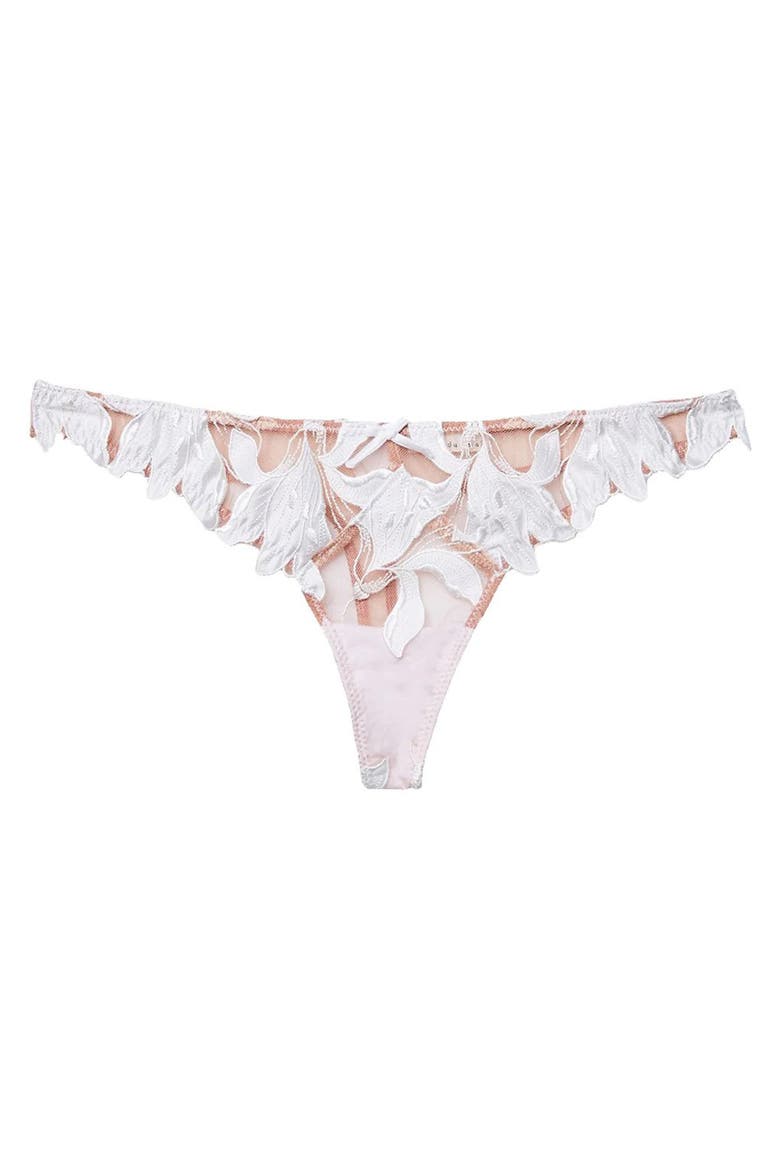 Lily Embroidered Hipster Thong, Alternate, color, IVORY