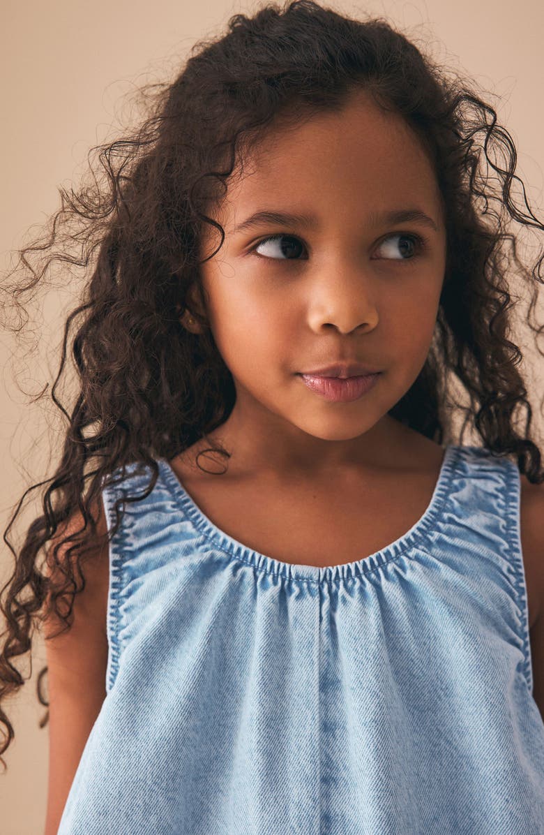 NEXT Kids' Denim Romper, Alternate, color, Blue