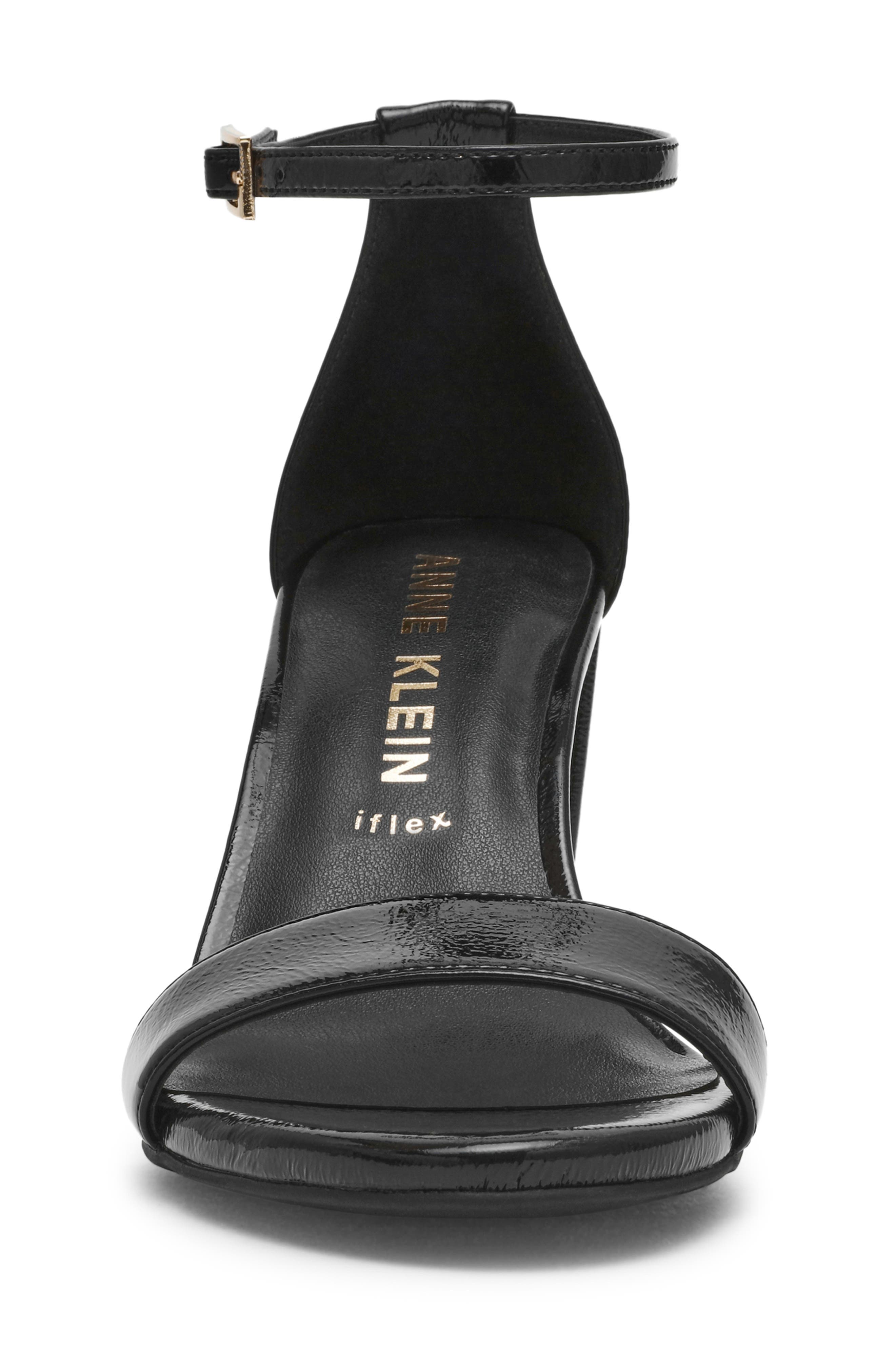 Anne Klein Kourtney Ankle Strap Sandal, Alternate, color, Black Crinkle
