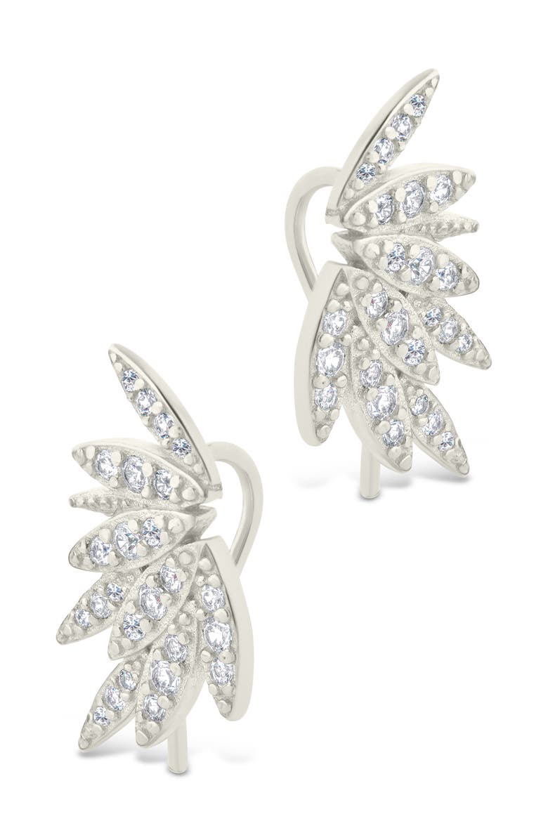 Sterling Forever Devon Cubic Zirconia Stud Earrings, Alternate, color, Silver