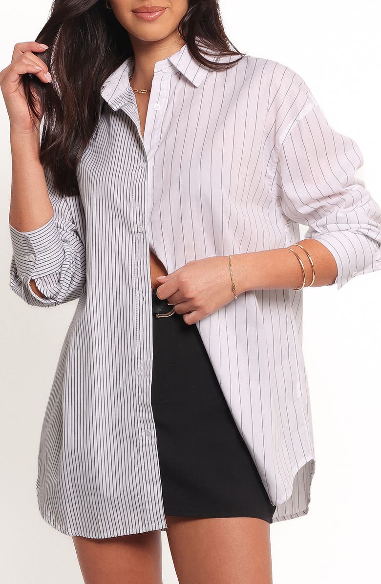 Petal & Pup Sofia Cotton Shirt, Main, color, Stripe