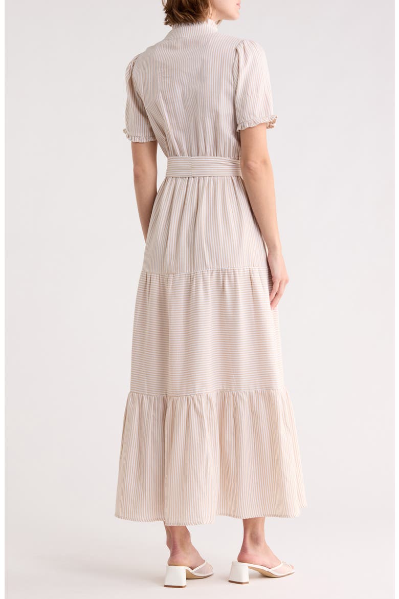 Stripe Short Sleeve Cotton Seersucker Maxi Dress, Alternate, color, IVORY CREAM/ WHITE
