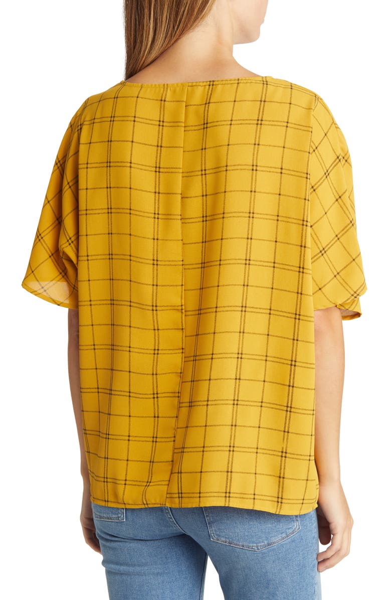 NIKKI LUND Women's Maddie Plaid Top, Alternate, color, Yellow
