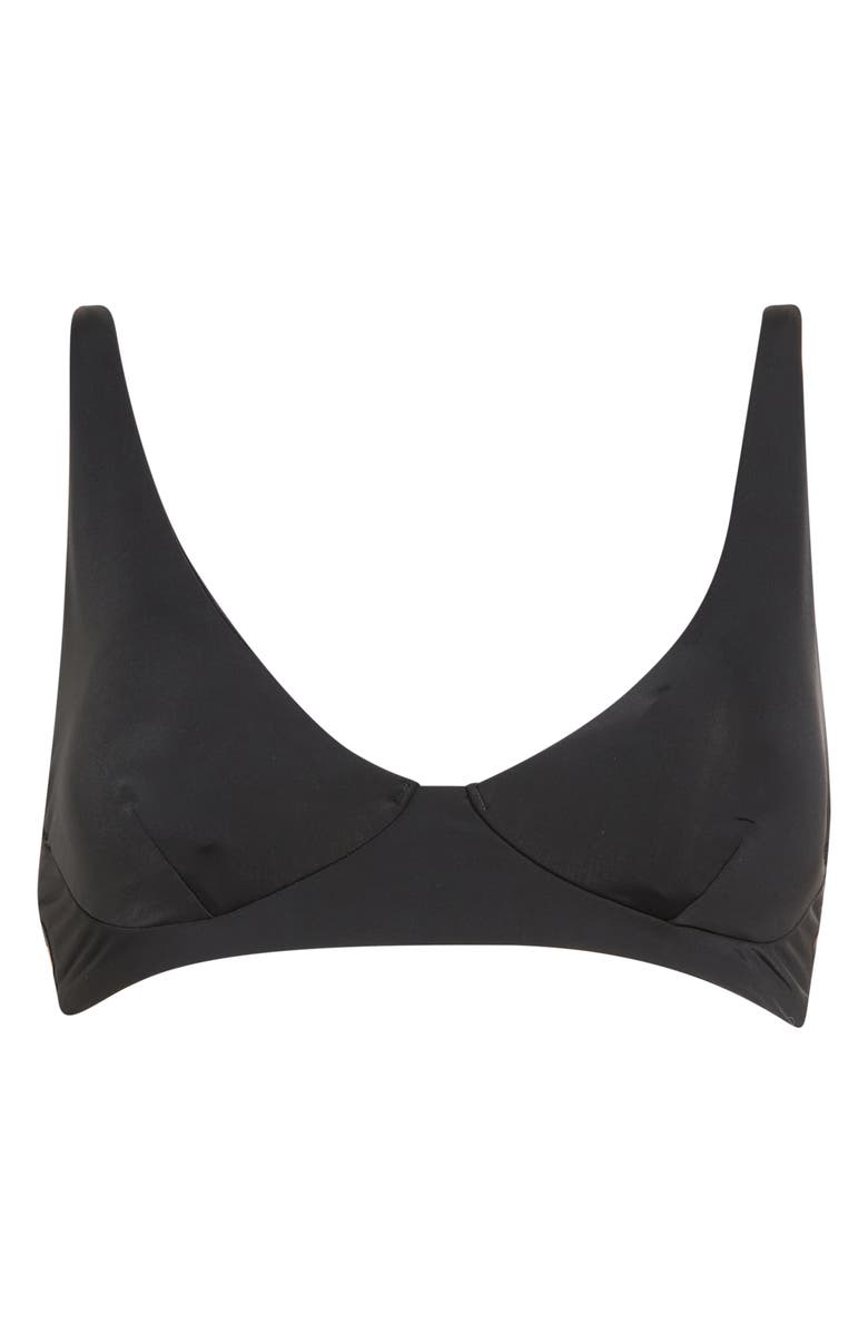 Billabong Sol Searcher Cami Plunge Bikini Top, Main, color, Black Pebble