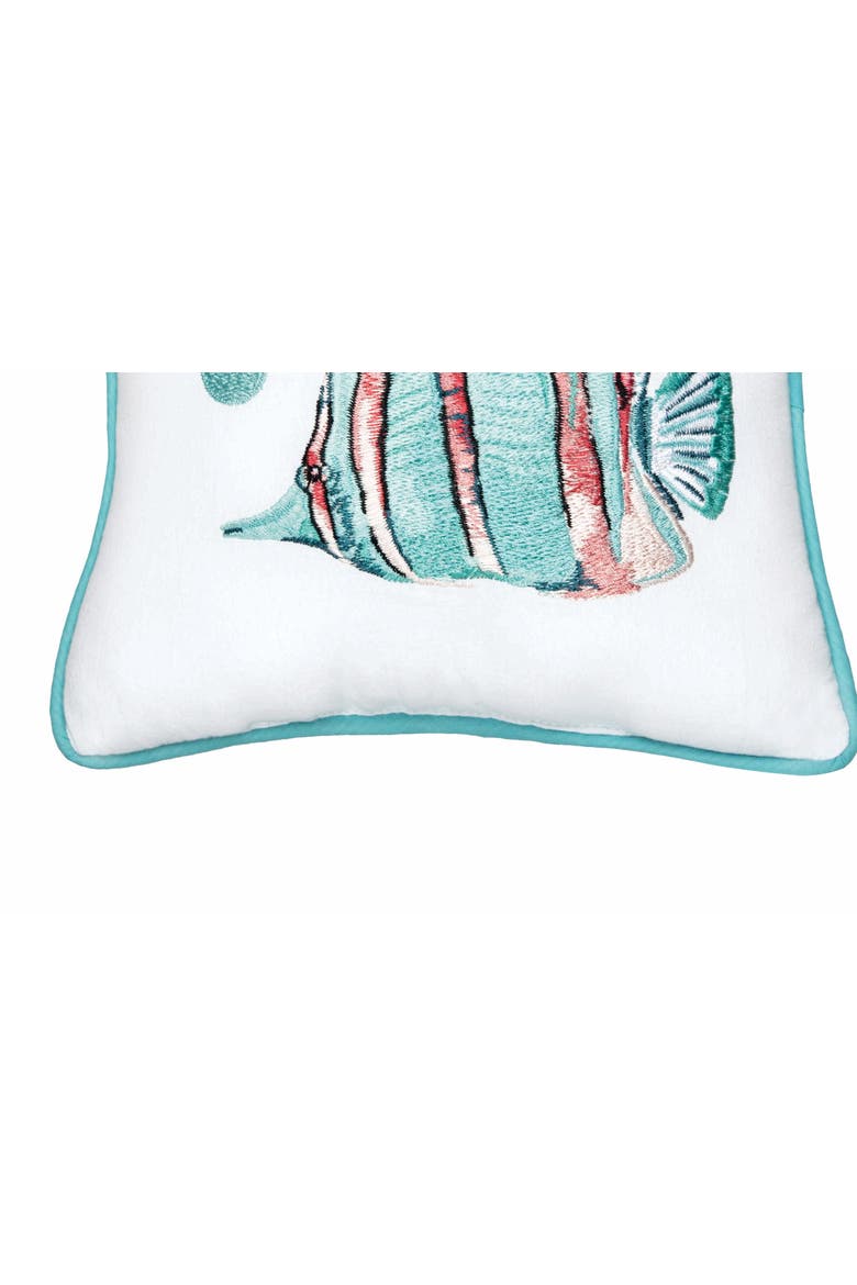 Swimming Fish Small/Petite Accent Pillow, 10" x 10", Alternate, color, Blue