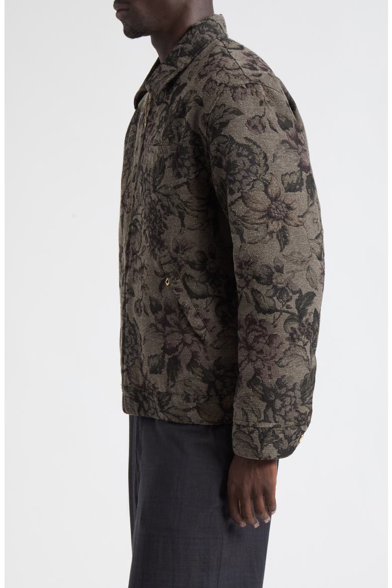 Cotton Blend Jacquard Jacket, Alternate, color, DARK KHAKI