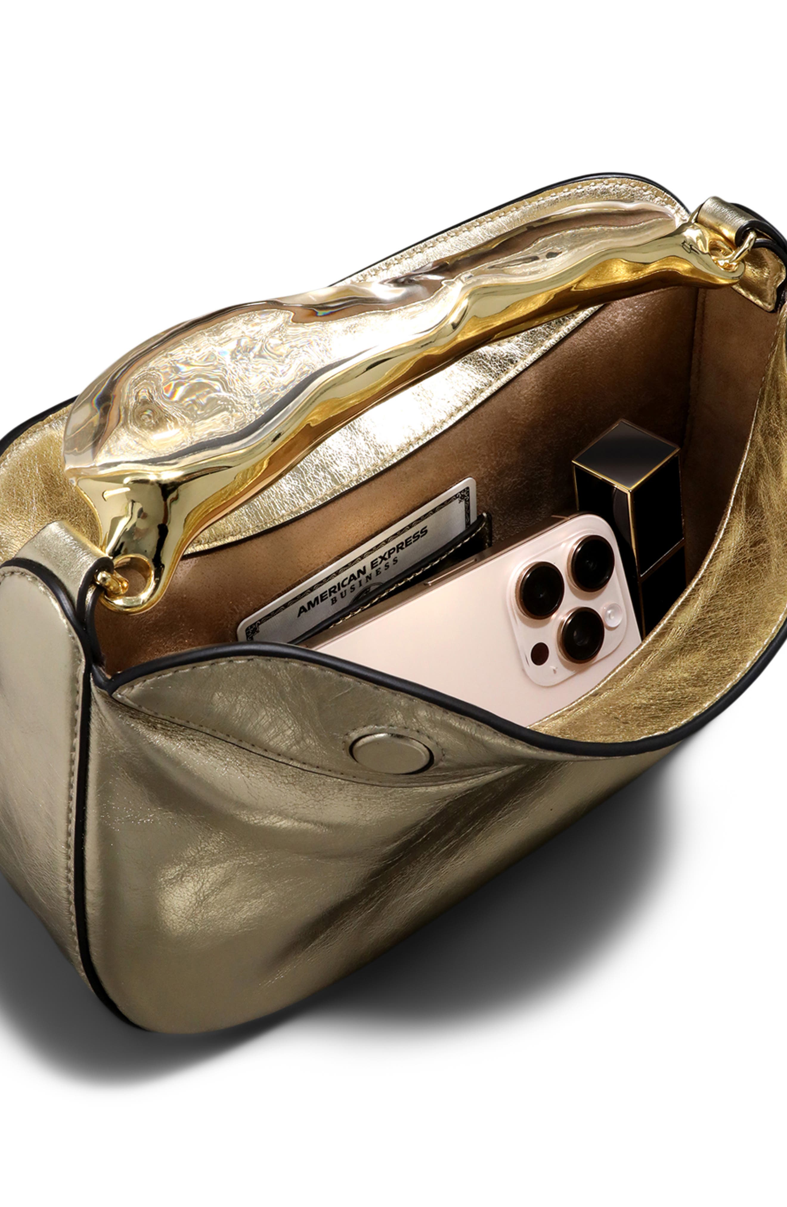 Alexis Bittar Water Stone Top Handle Bag, Alternate, color, Soft Gold