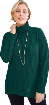 Jessica London Cable Turtleneck Sweater