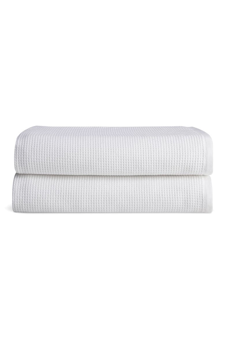 Waffle Bath Towel, Main, color, WHITE