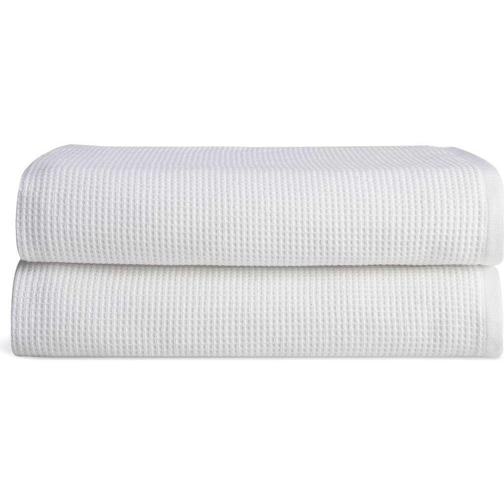 Cozy Earth Waffle Bath Towel In White