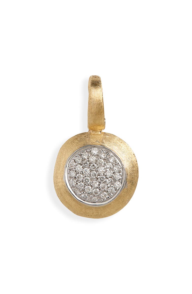 Marco Bicego Jaipur 18K Yellow Gold Small Pavé Diamond Pendant, Main, color, Yellow-White