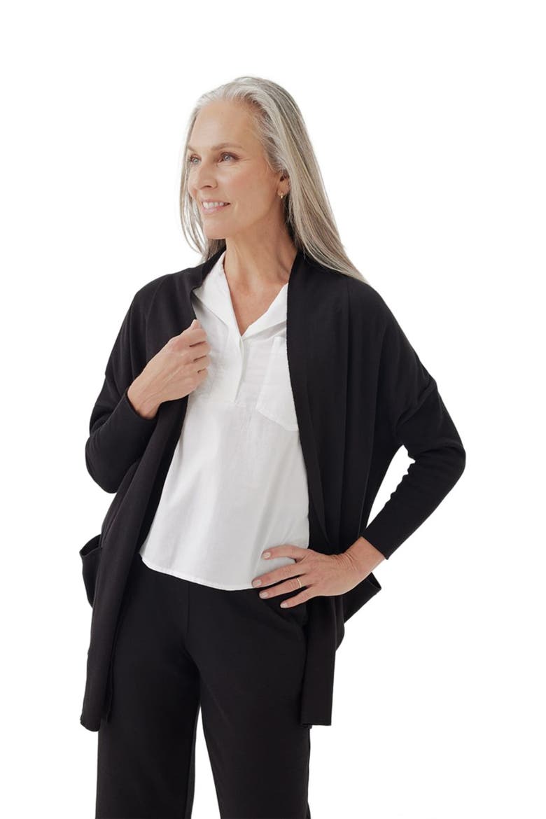 Organic Cotton Airplane Cardigan, Alternate, color, Black