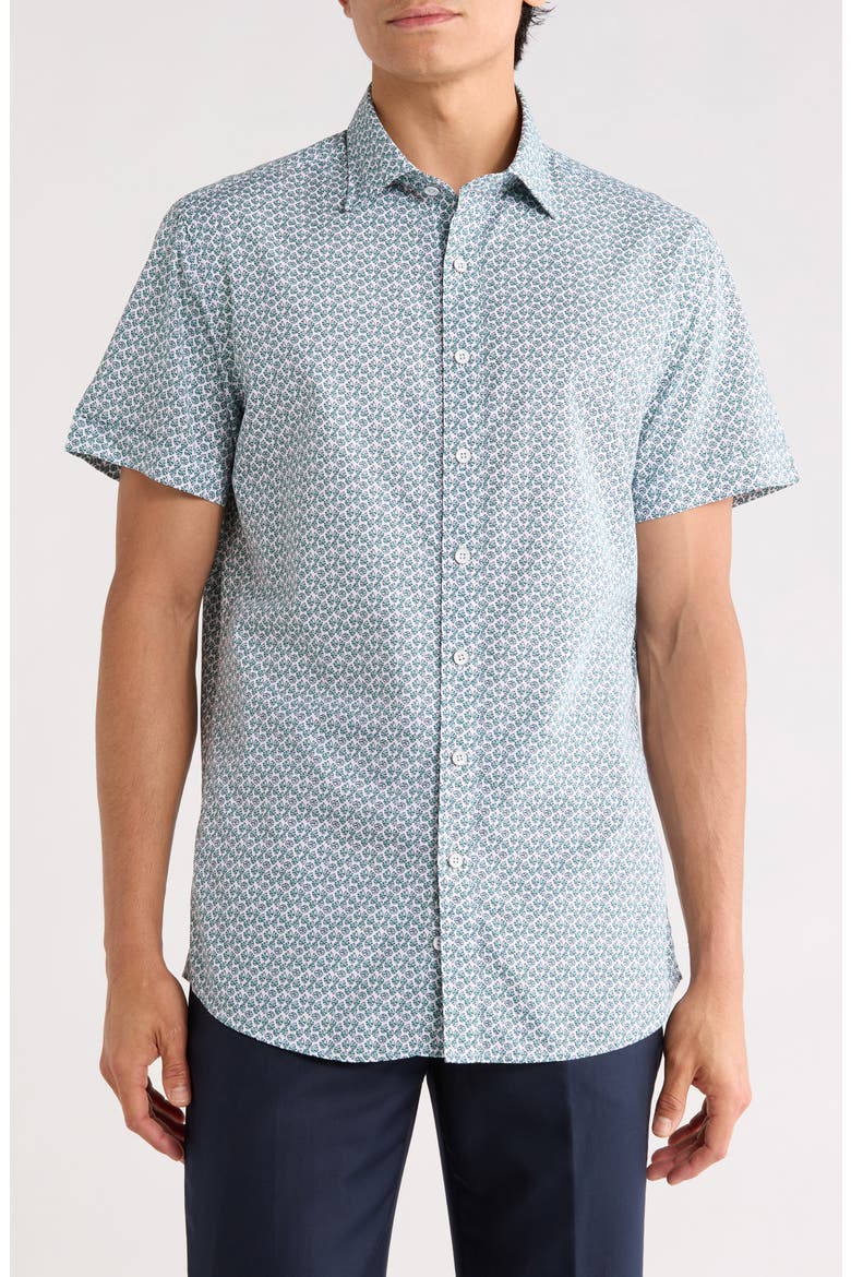 Bell Valley Sports Fit Short Sleeve Button-Up Shirt, Main, color, TWILIGHT